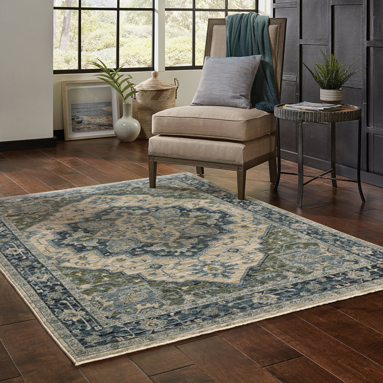 Langley Street Hovis Oriental Blue/Green Area Rug Wayfair Canada